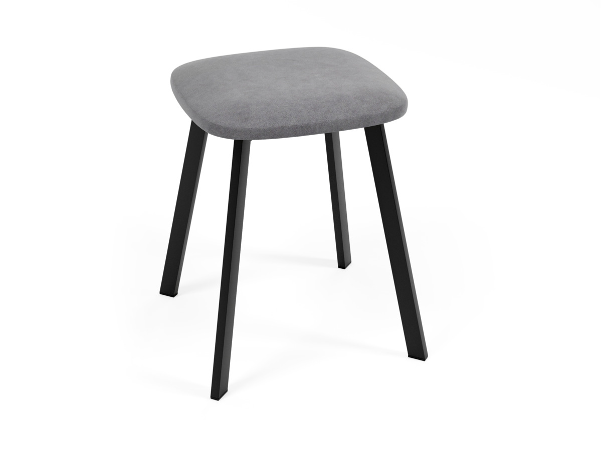 Табурет "Крафт" Кристалл (черный корпус/серый ULTRA Grey (велюр))